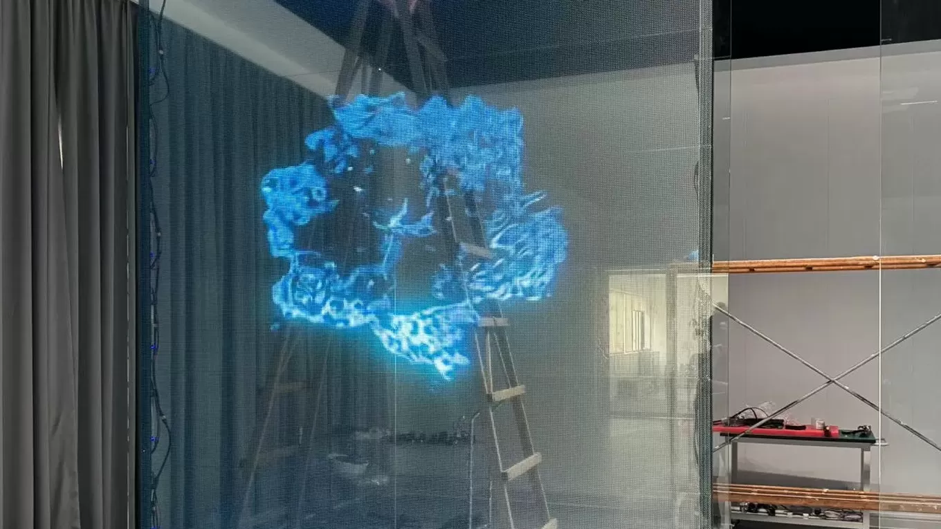 Pantalla de película LED adhesiva (P4, P5, P6, P8, P10, P16, P20, P30)(1000 × 240mm) (1200 × 240mm) de vídeo