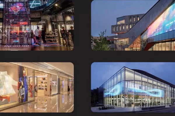 Ampliamente utilizado en pantallas creativas en diferentes escenarios